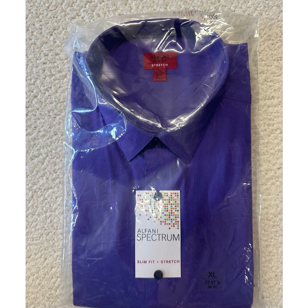 NWT* Alfani Spectrum Mens Slim Fit Stretch Dress Shirt Size XL